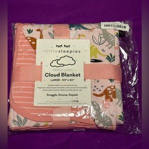 Little Sleepies Pink Jurassic Jungle Triple Layer Cloud Blanket NEW Bamboo
